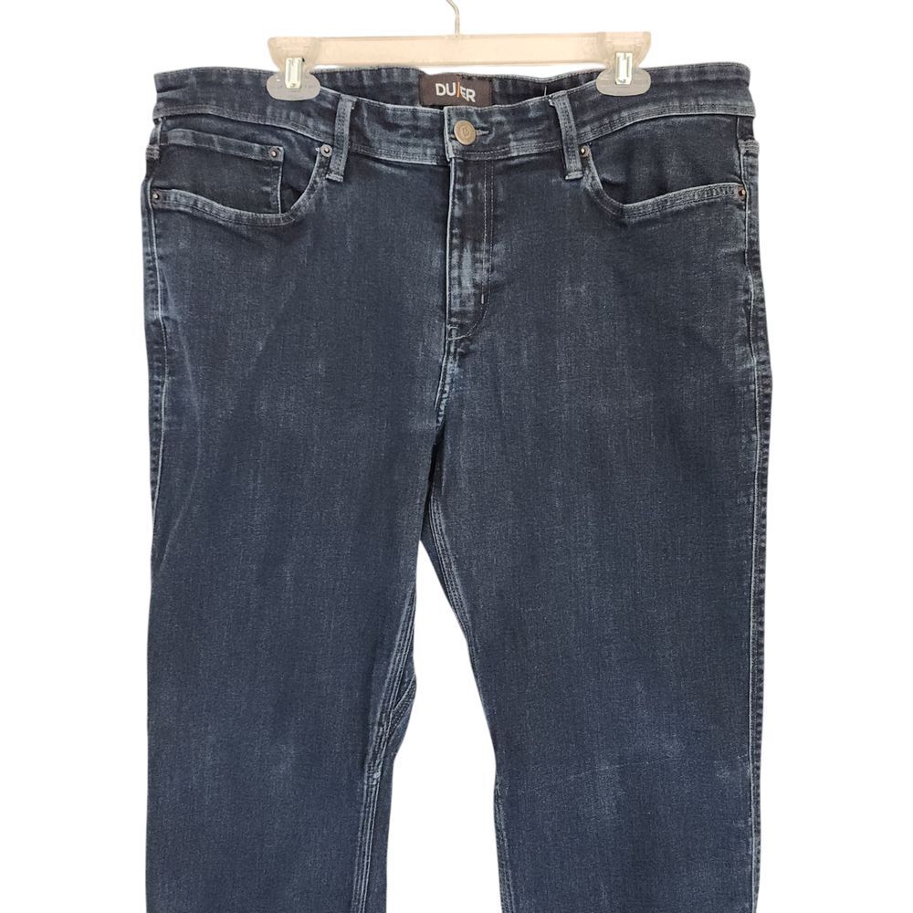 DU/ER Jeans Mens 38x30 L2X Slim Fit Dark Wash Denim Stretch DUER Dark Wash - Picture 4 of 16
